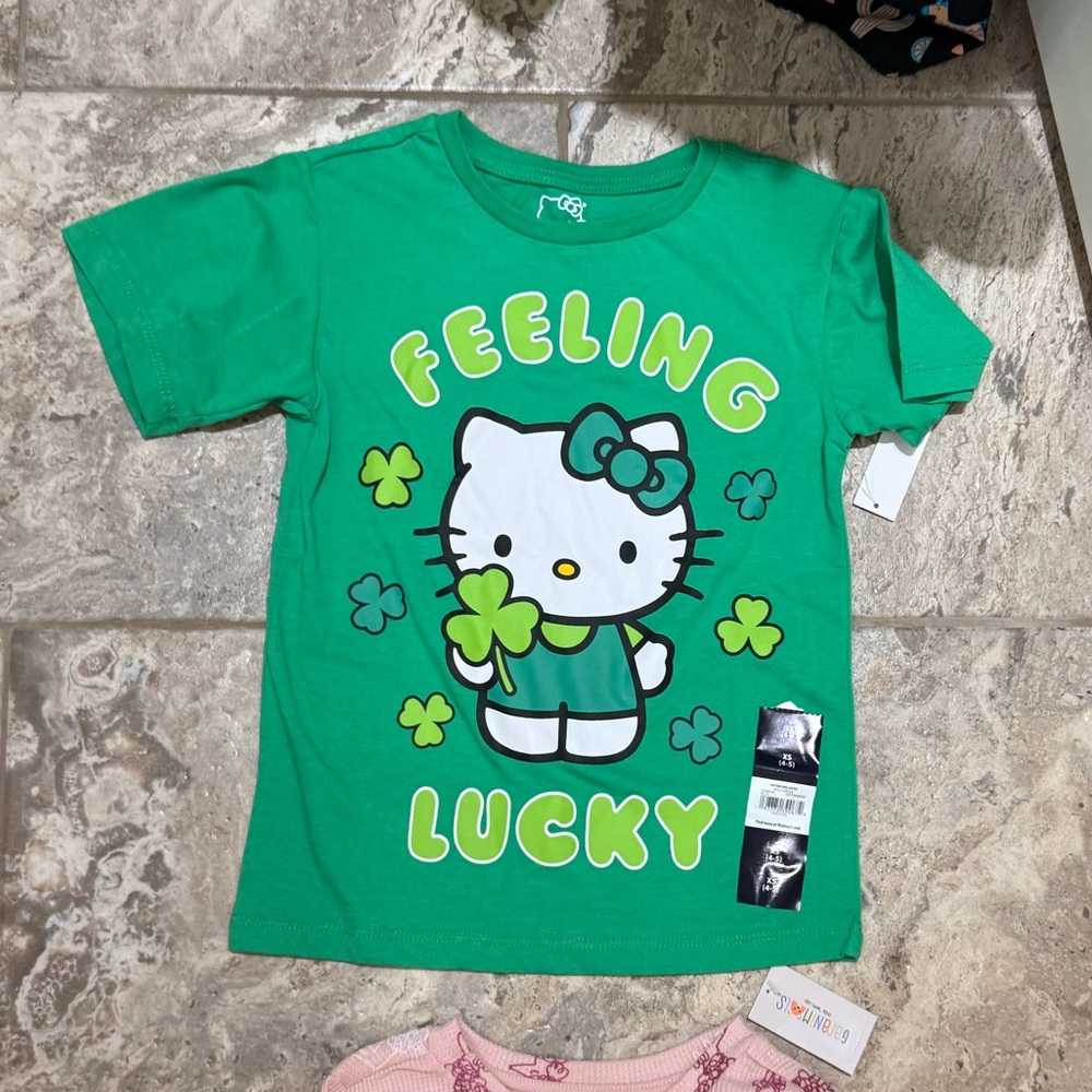 NWT size XS Hello Kitty Green Kids T-Shirt